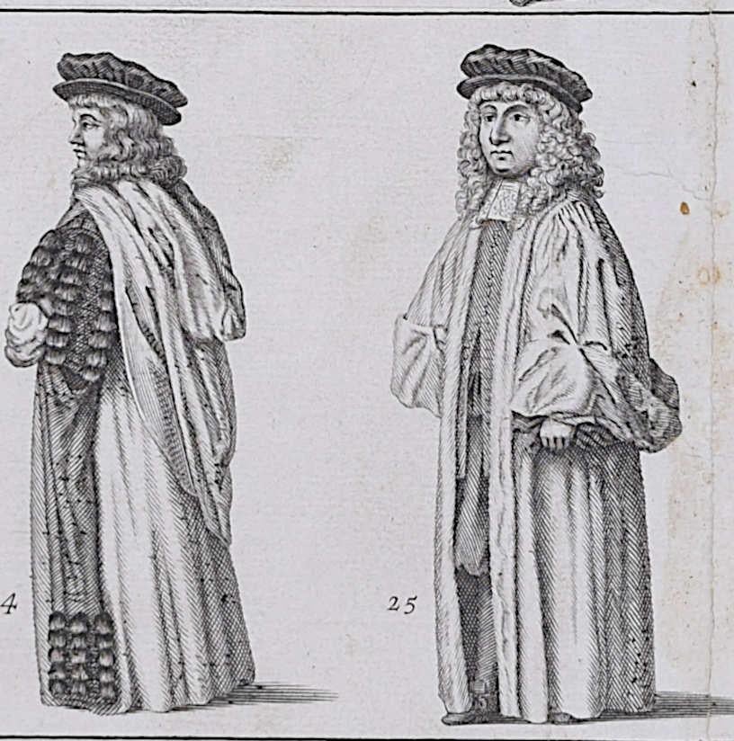 Gravure de David Loggan, Habitus Acamedici à Universitate Oxoniensi en vente 3