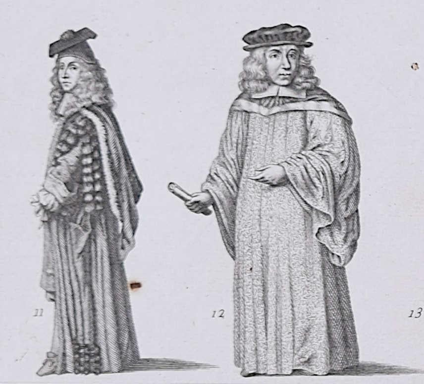 Gravure de David Loggan, Habitus Acamedici à Universitate Oxoniensi en vente 4