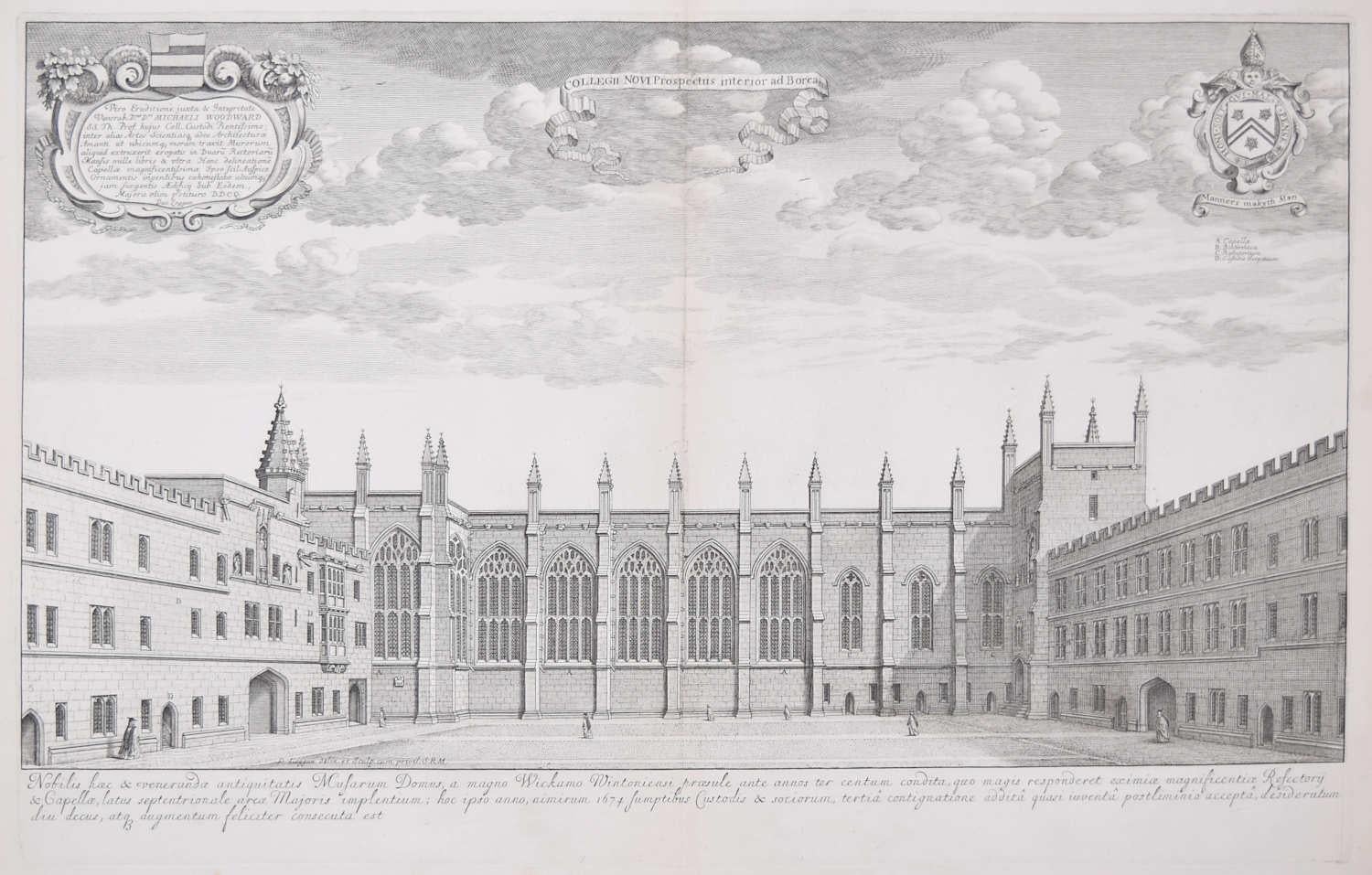 David Loggan - David Loggan: New College, Oxford (1674 engraving) For Sale  at 1stDibs