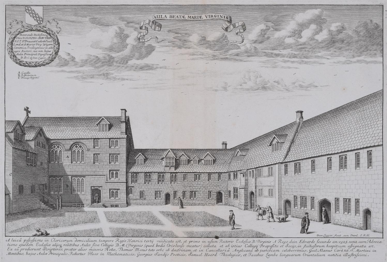 David Loggan (1634-1692)
Oriel College, la salle de la Sainte Vierge, Oxford
Gravure, 1675
25 x 35cm

Pour voir nos autres vues d'Oxford et de Cambridge, faites défiler l'écran jusqu'à "Plus de ce vendeur" et cliquez en dessous sur "Voir toutes les