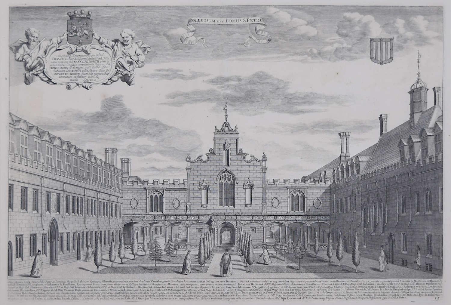David Loggan (1634-1692)
Peterhouse, Cambridge
Kupferstich, 1690
50.5 x 64cm (gerahmt)

Um unsere anderen Ansichten von Oxford und Cambridge zu sehen, scrollen Sie nach unten zu "Mehr von diesem Verkäufer" und klicken Sie darunter auf "Alle von