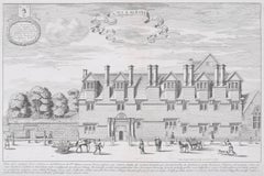 David Loggan: St Alban Hall, Merton College, Oxford 1675 engraving