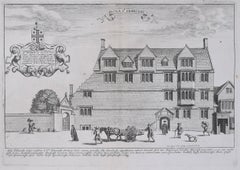 David Loggan St Edmund Hall Oxford - Aula St Edmundi - 1675 engraving