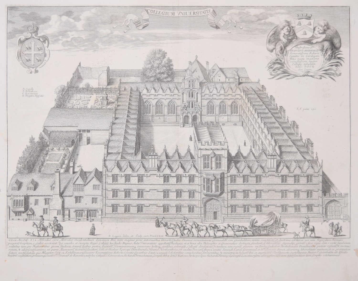 David Loggan (1634-1692)
Engraving of University College, Oxford
Engraving, 1674
30 x 40cm

To see our other views of Oxford and Cambridge, scroll down to "More from this Seller" and below it click on "See all from this Seller" - or send us a