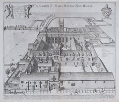 Gravure du Wykehamist de David Loggan Winchester College, 1675