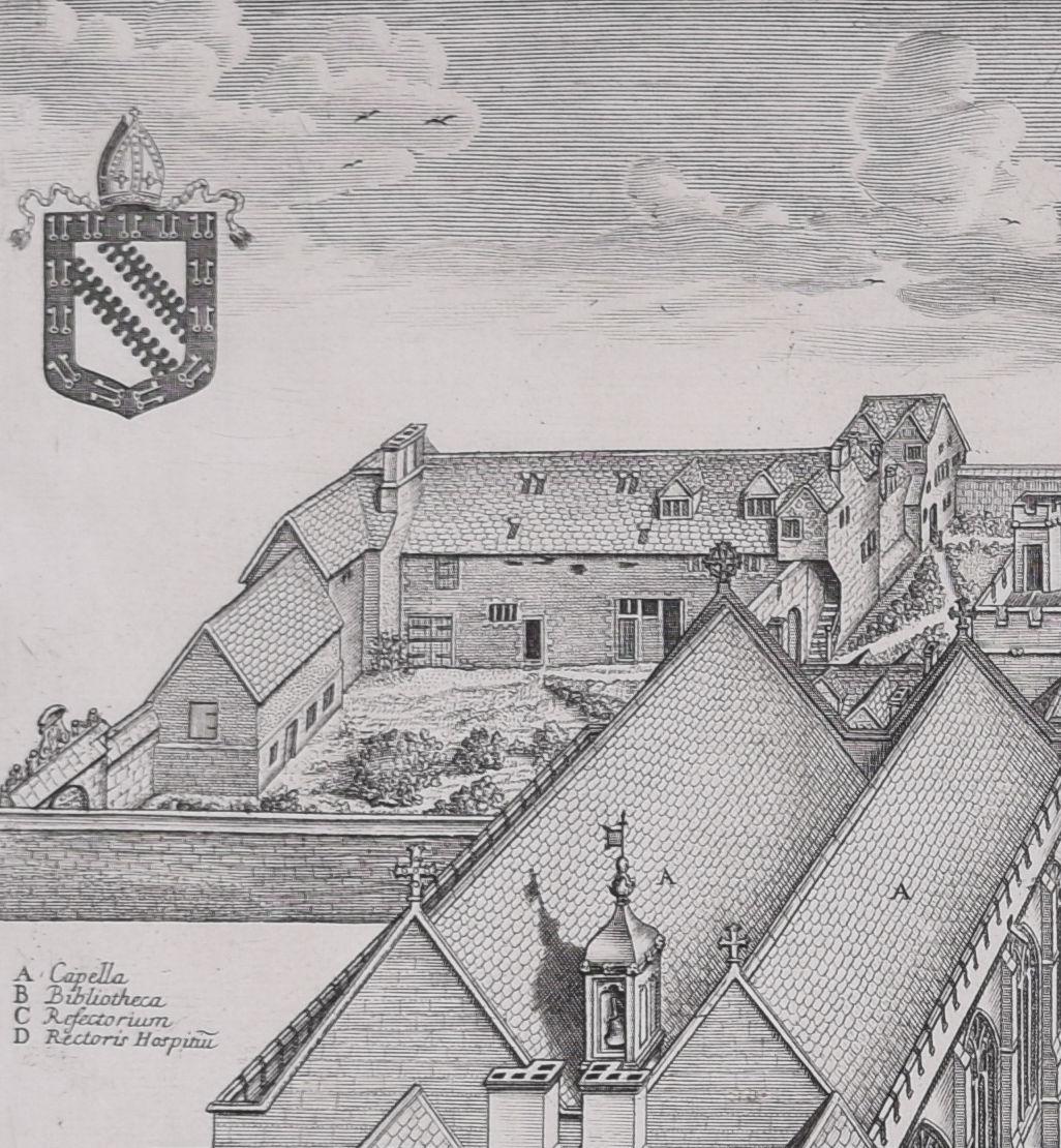 Exeter College, Oxford 1675 grabado por David Loggan en venta 1