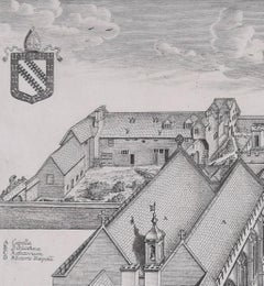 Exeter College, Oxford 1675 engraving by David Loggan