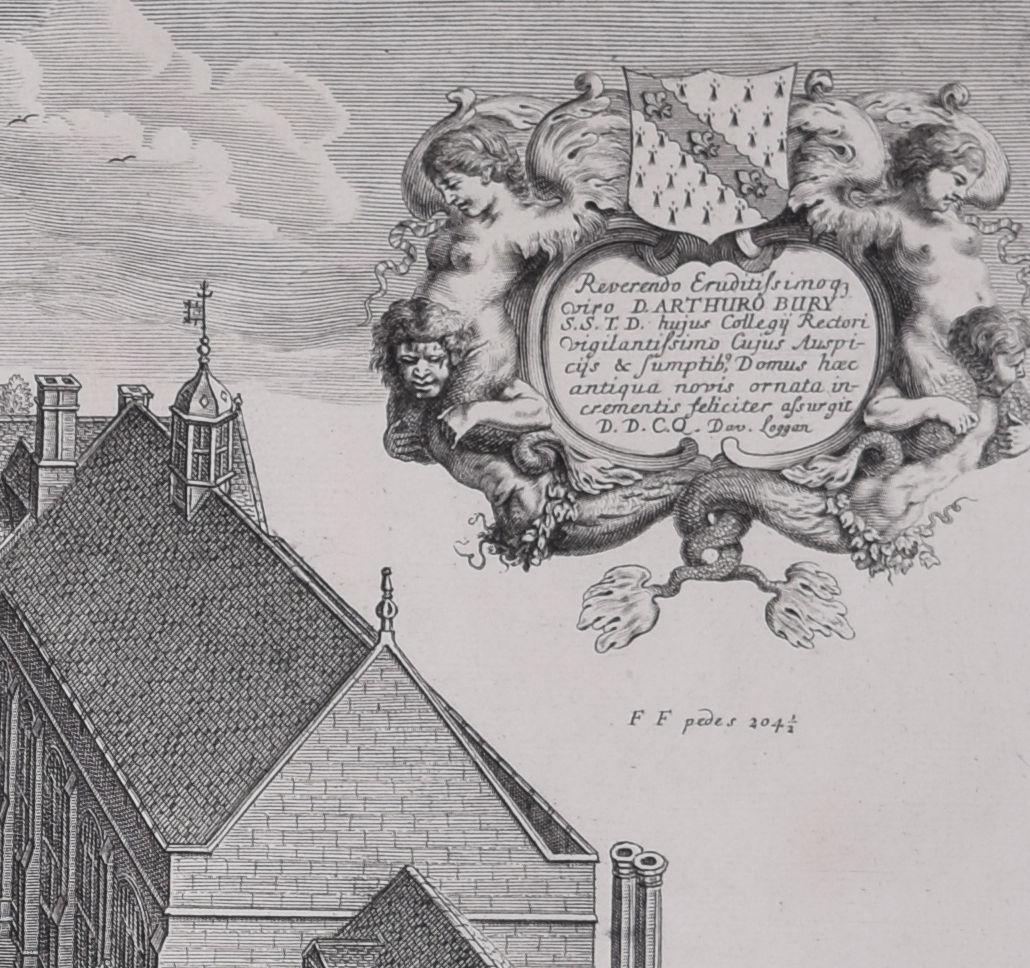 Exeter College, Oxford 1675 grabado por David Loggan en venta 3