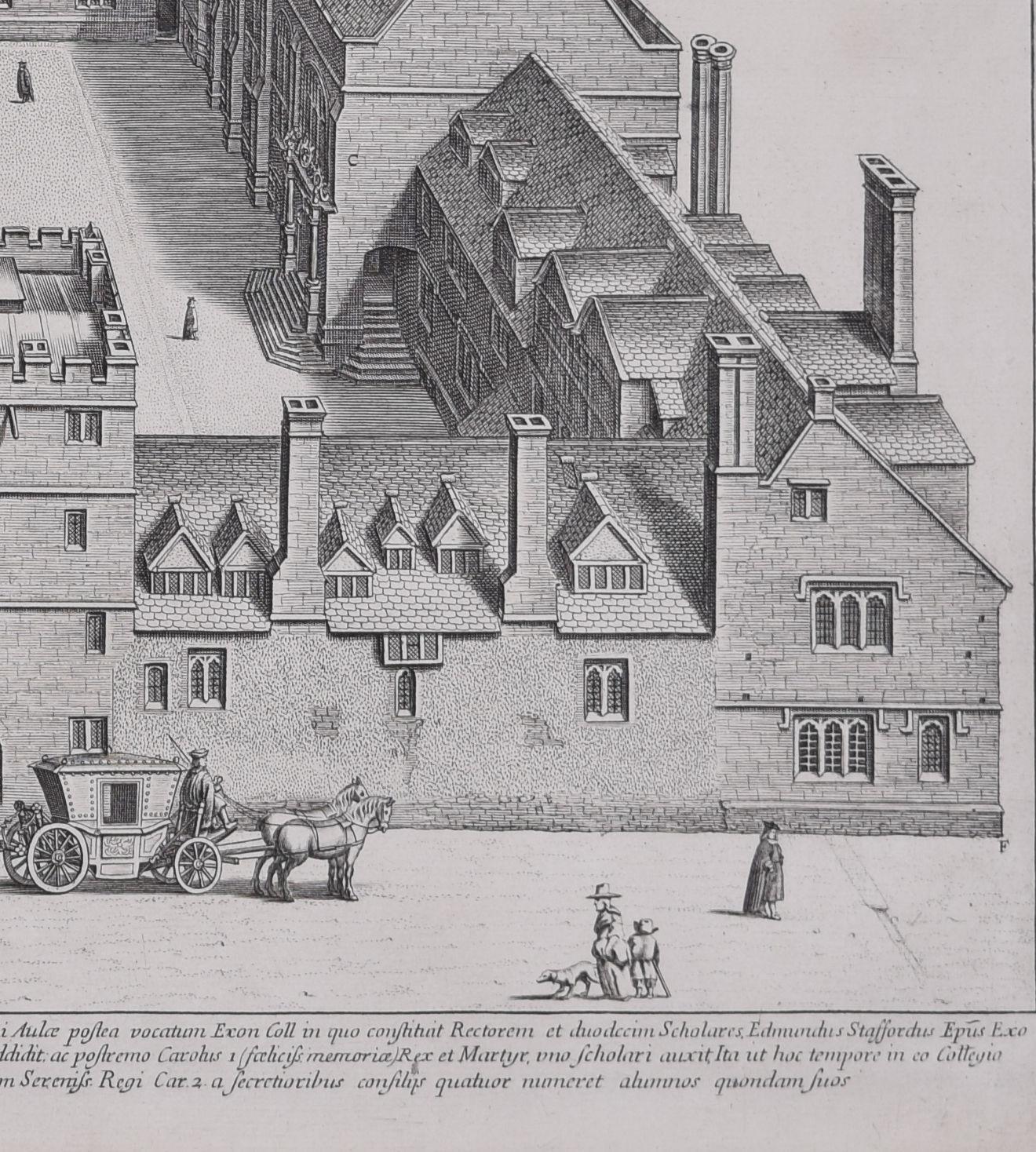 Exeter College, Oxford 1675 grabado por David Loggan en venta 4