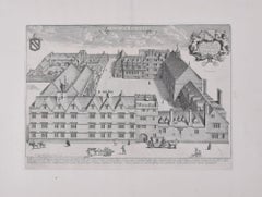 Exeter College, Oxford 1675 engraving by David Loggan