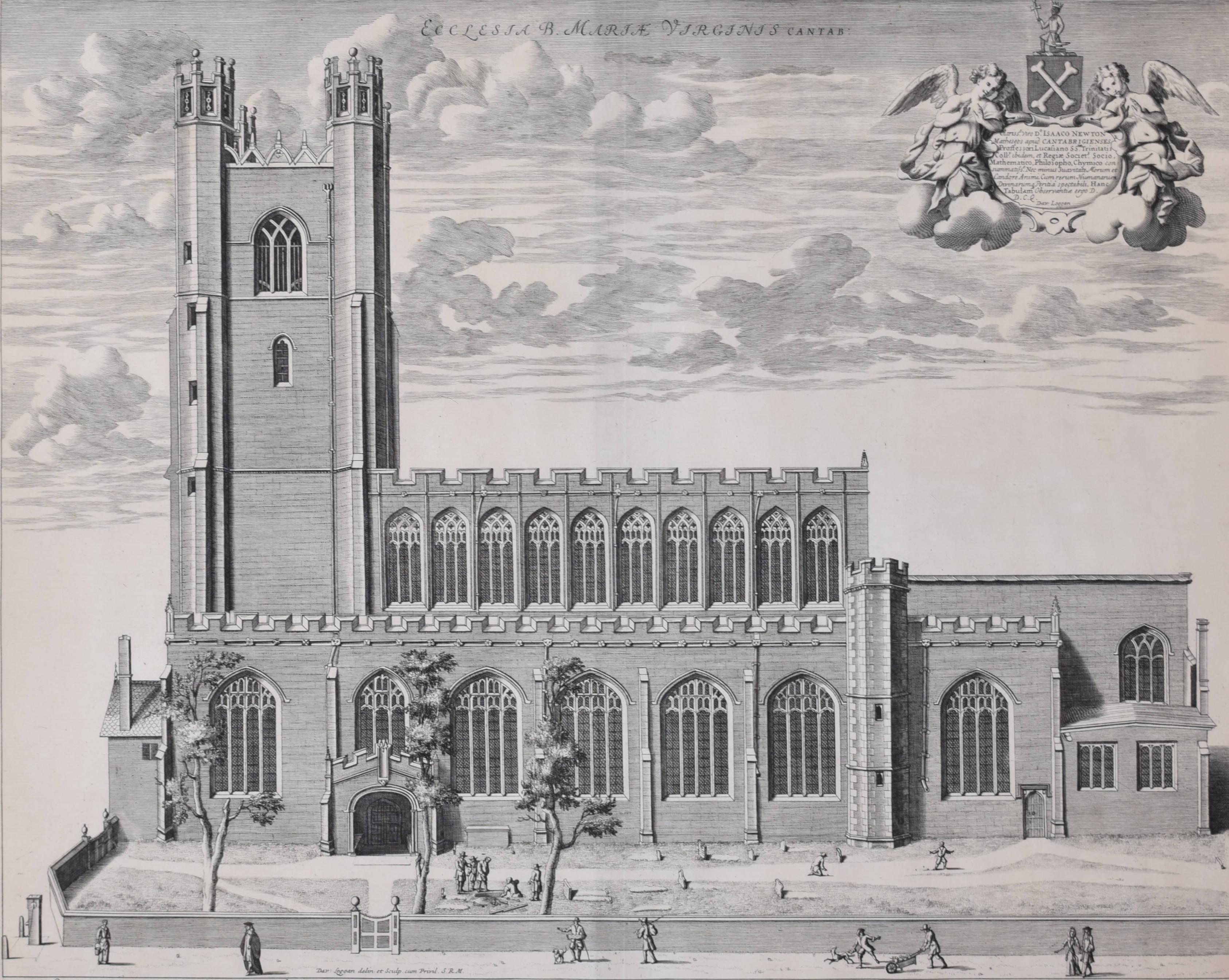 Great St Mary's, Université de Cambridge, gravure de David Loggan de 1690 en vente 1