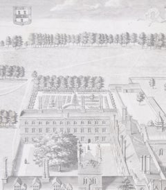 Jesus College, Cambridge engraving by David Loggan
