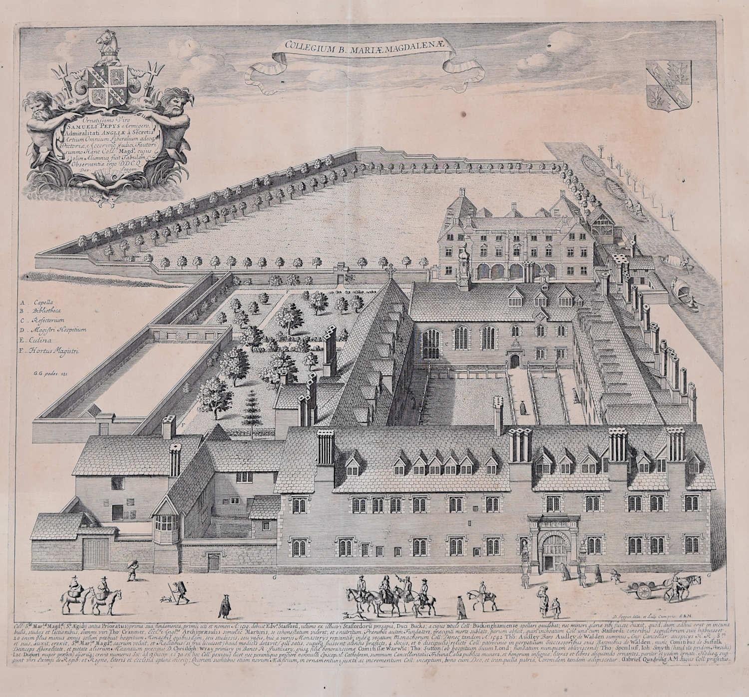 To see our other views of Oxford and Cambridge, scroll down to "More from this Seller" and below it click on "See all from this seller" - or send us a message if you cannot find the view you want.

David Loggan (1634 - 1692)
Magdalene College,