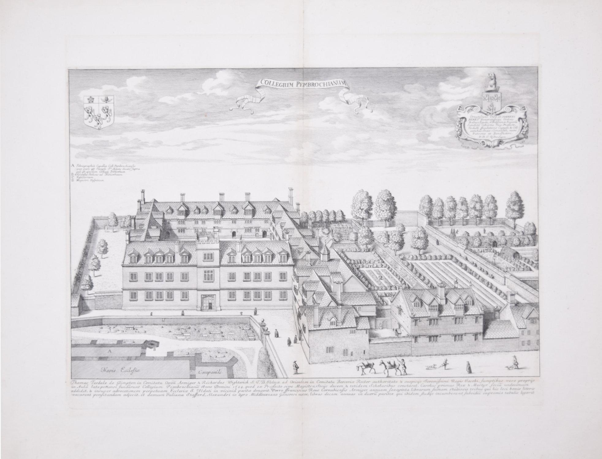 To see our other views of Oxford and Cambridge, scroll down to "More from this Seller" and below it click on "See all from this seller" - or send us a message if you cannot find the view you want.

David Loggan (1634 - 1692)
Pembroke College, Oxford