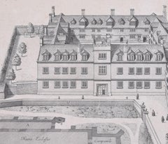 Pembroke College, Oxford 1705 engraving by David Loggan