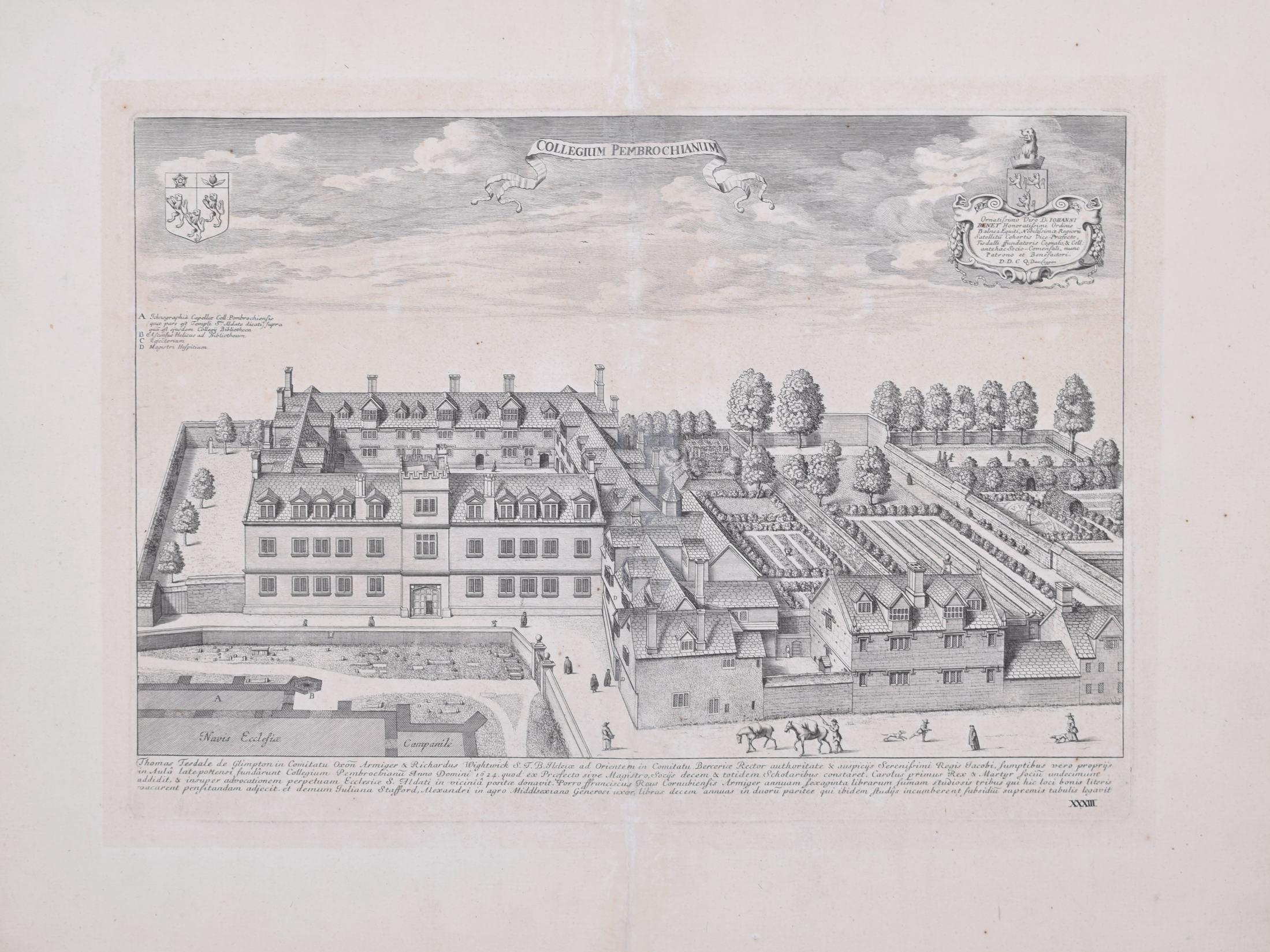 To see our other views of Oxford and Cambridge, scroll down to "More from this Seller" and below it click on "See all from this seller" - or send us a message if you cannot find the view you want.

David Loggan (1634 - 1692)
Pembroke College, Oxford