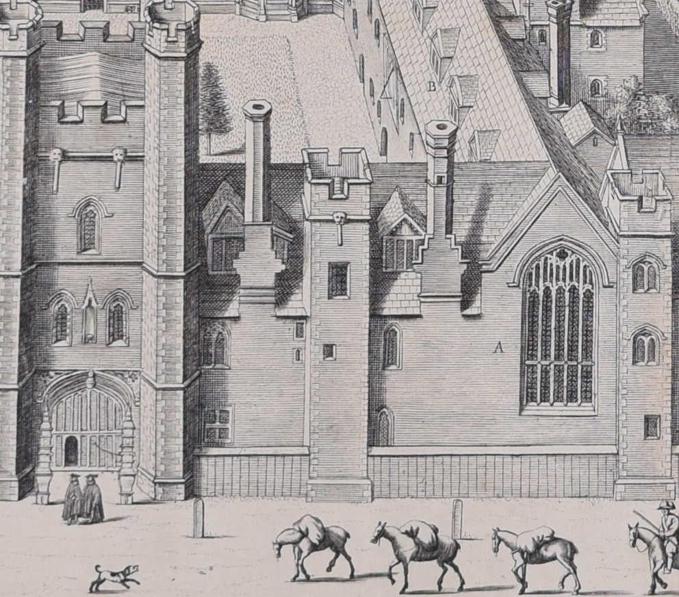 Queens' College, Cambridge, engraving by David Loggan For Sale 1