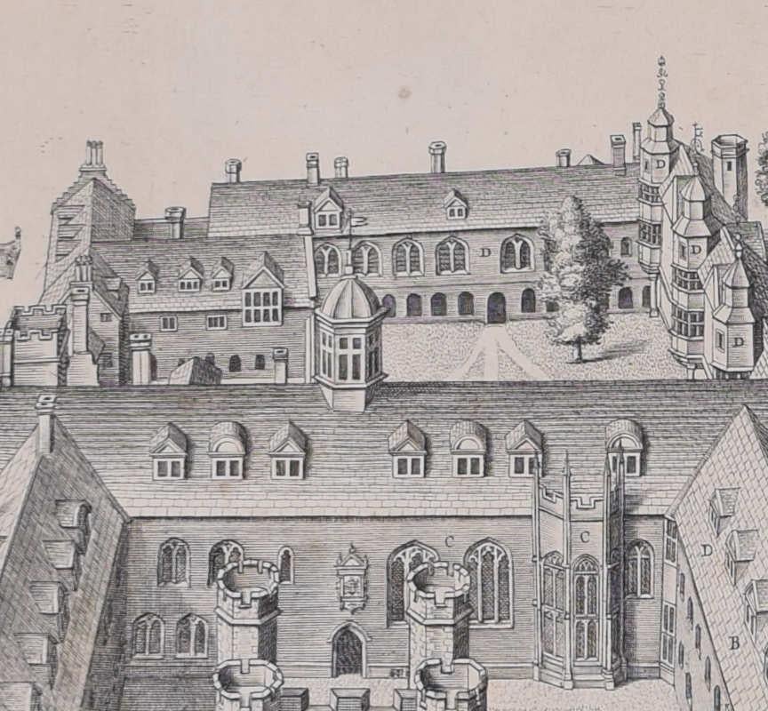 Queens' College, Cambridge, engraving by David Loggan For Sale 3