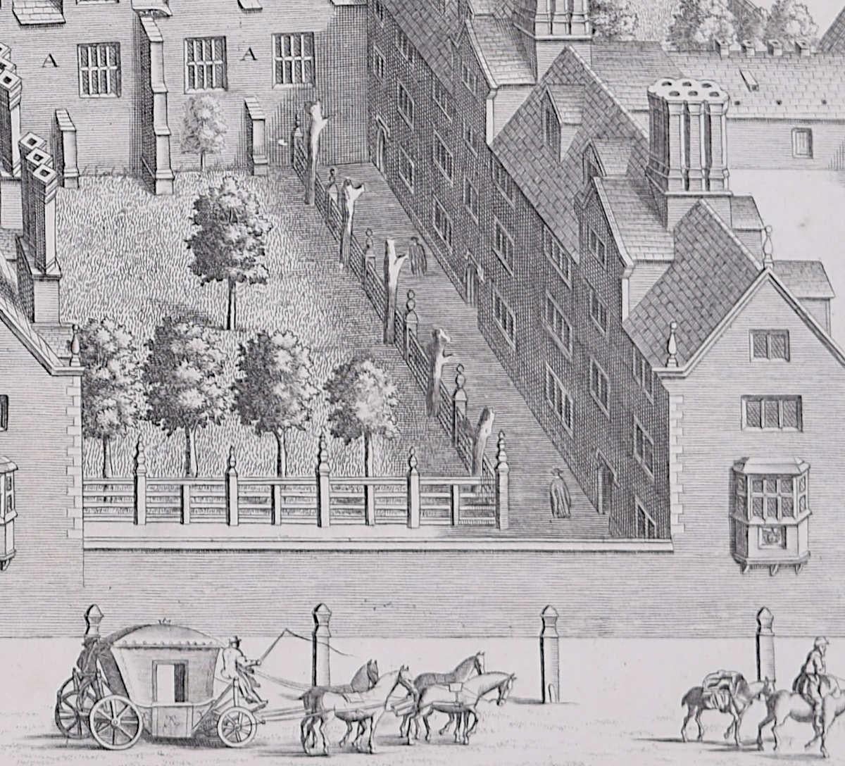Sidney Sussex, Cambridge, engraving by David Loggan For Sale 1