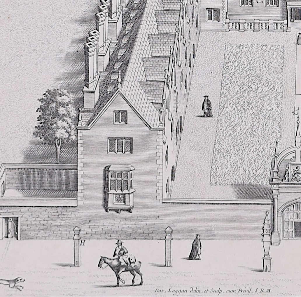 Sidney Sussex, Cambridge, engraving by David Loggan For Sale 2