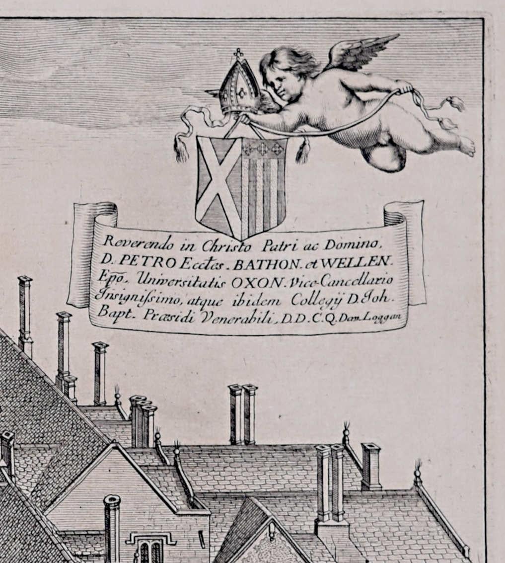 St John's College, Oxford 1675 grabado por David Loggan en venta 2