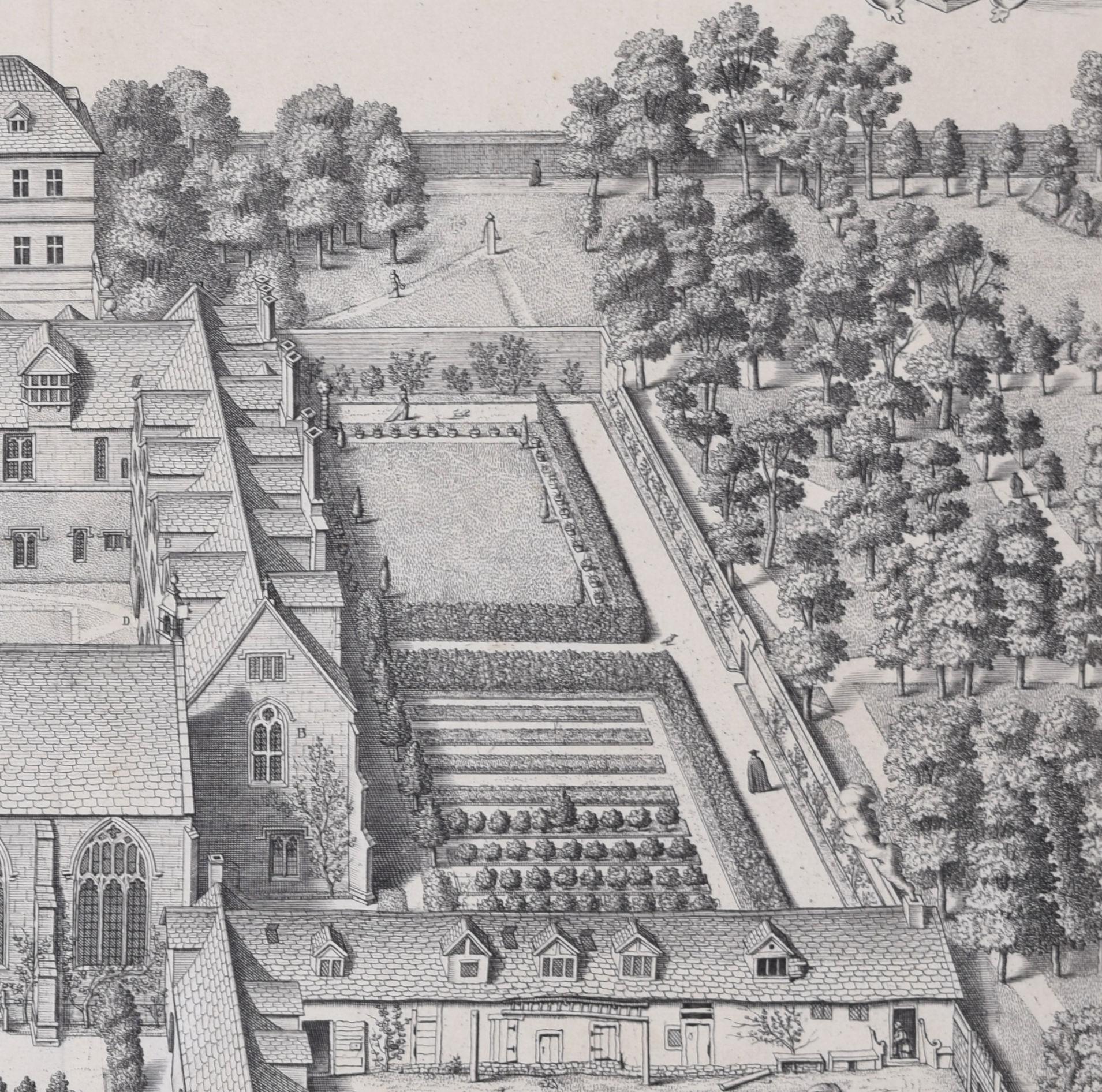 Trinity College, Oxford David Loggan 1705 engraving For Sale 3