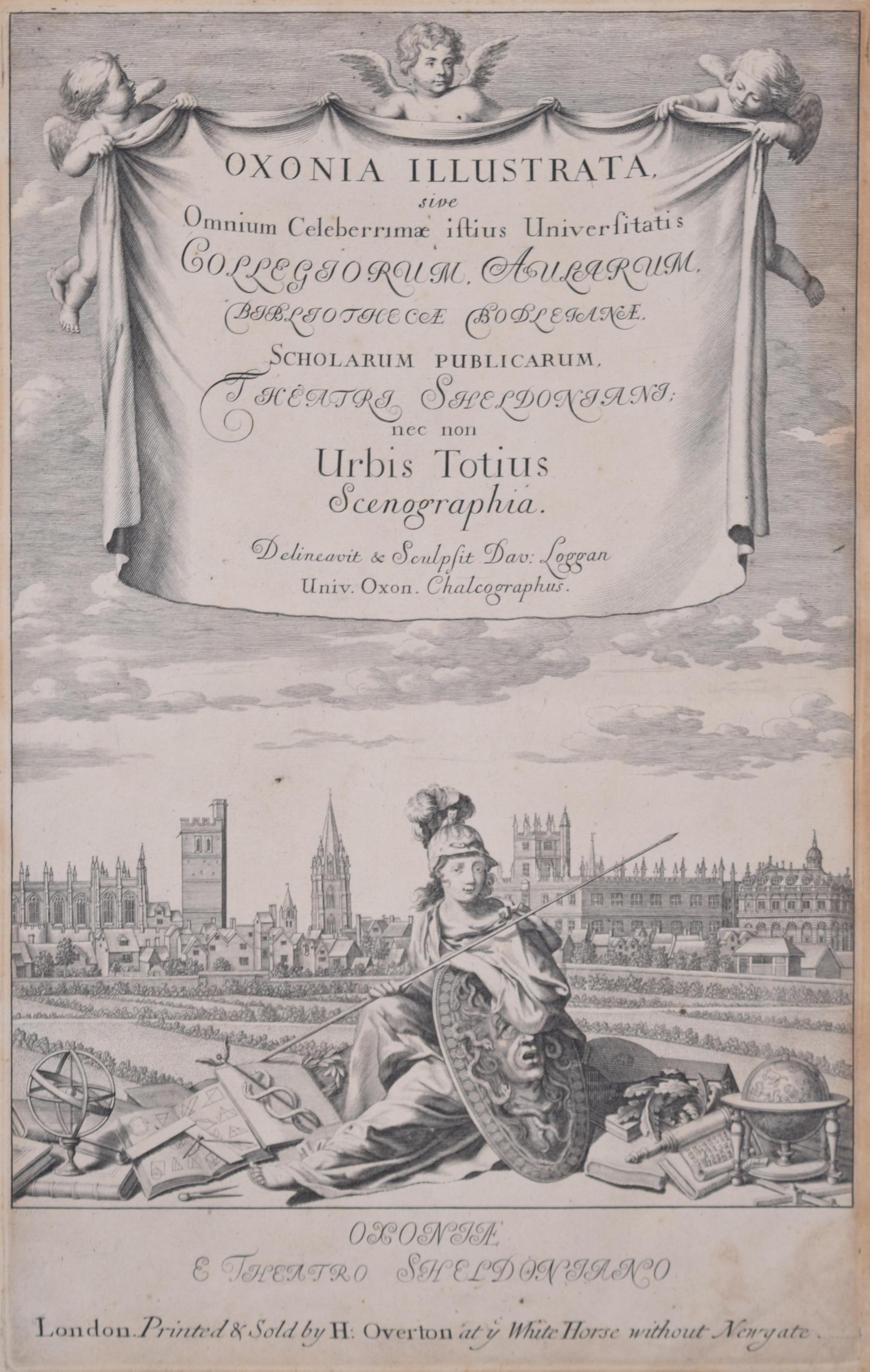 To see our other views of Oxford and Cambridge, scroll down to "More from this Seller" and below it click on "See all from this Seller" - or send us a message if you cannot find the view you want.

David Loggan (1634-1692)
Frontispiece to the Oxonia