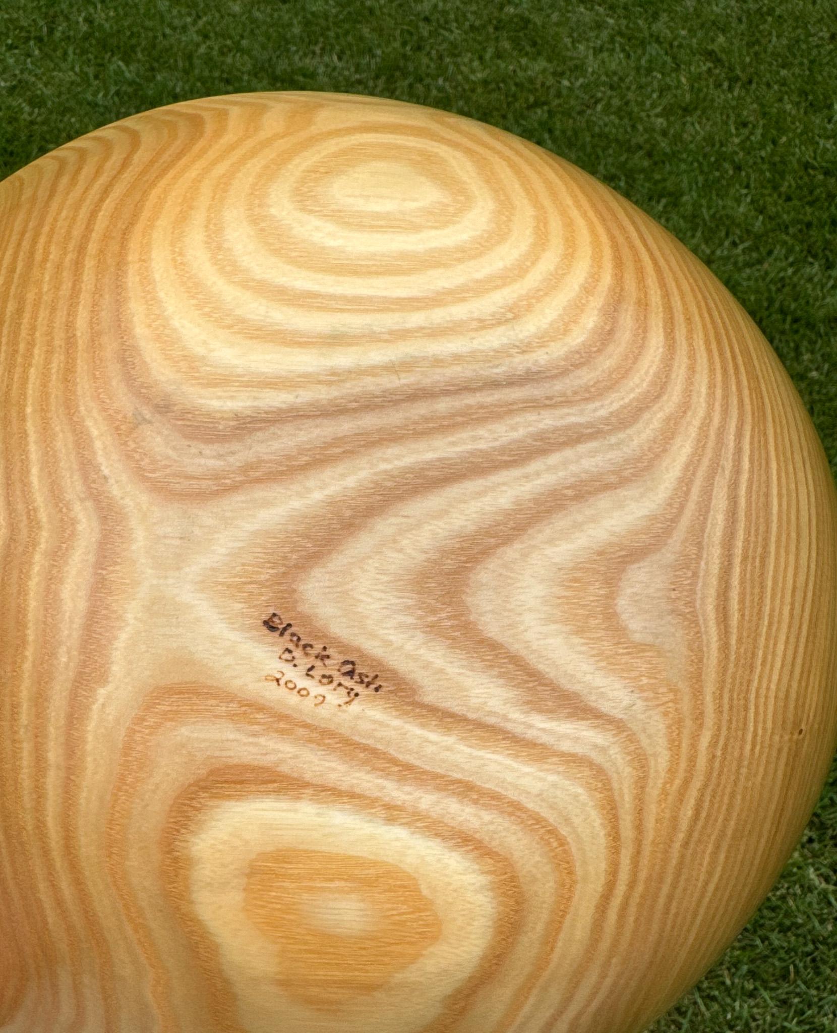 David Lory Woodworker Black Ash Studio Turned Decorative Bowl, 2009 11