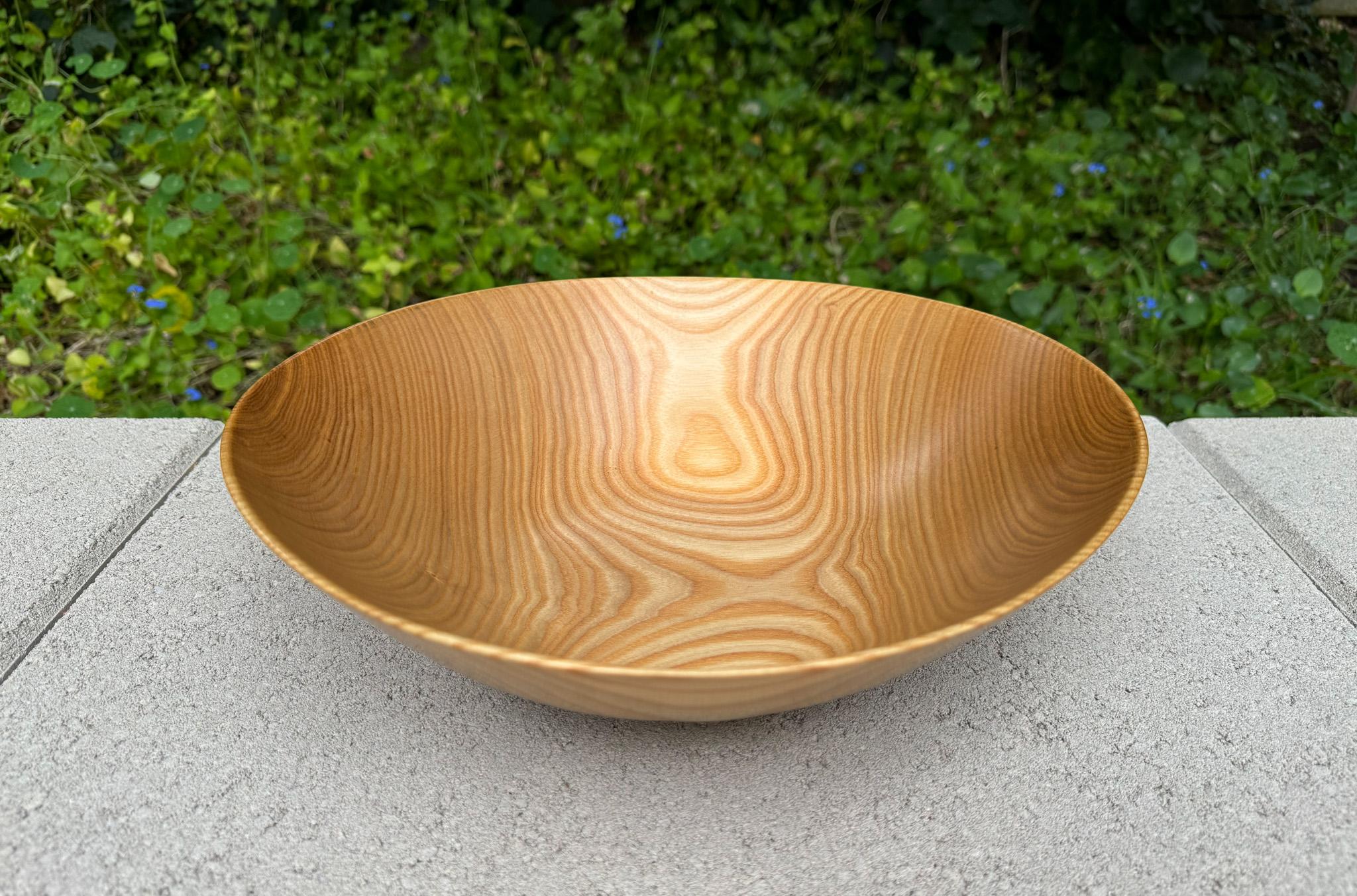 Organic Modern David Lory Woodworker Black Ash Studio Turned Decorative Bowl, 2009