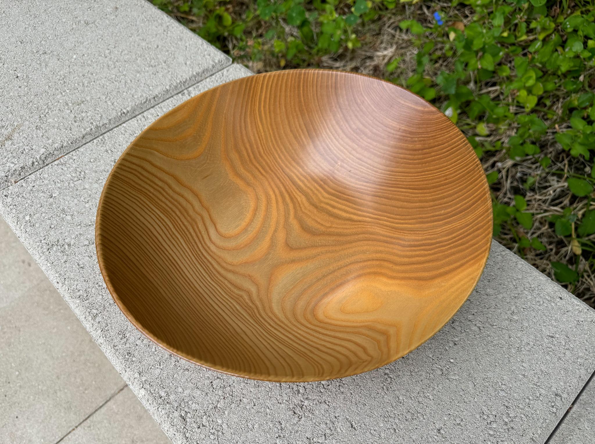 20th Century David Lory Woodworker Black Ash Studio Turned Decorative Bowl, 2009