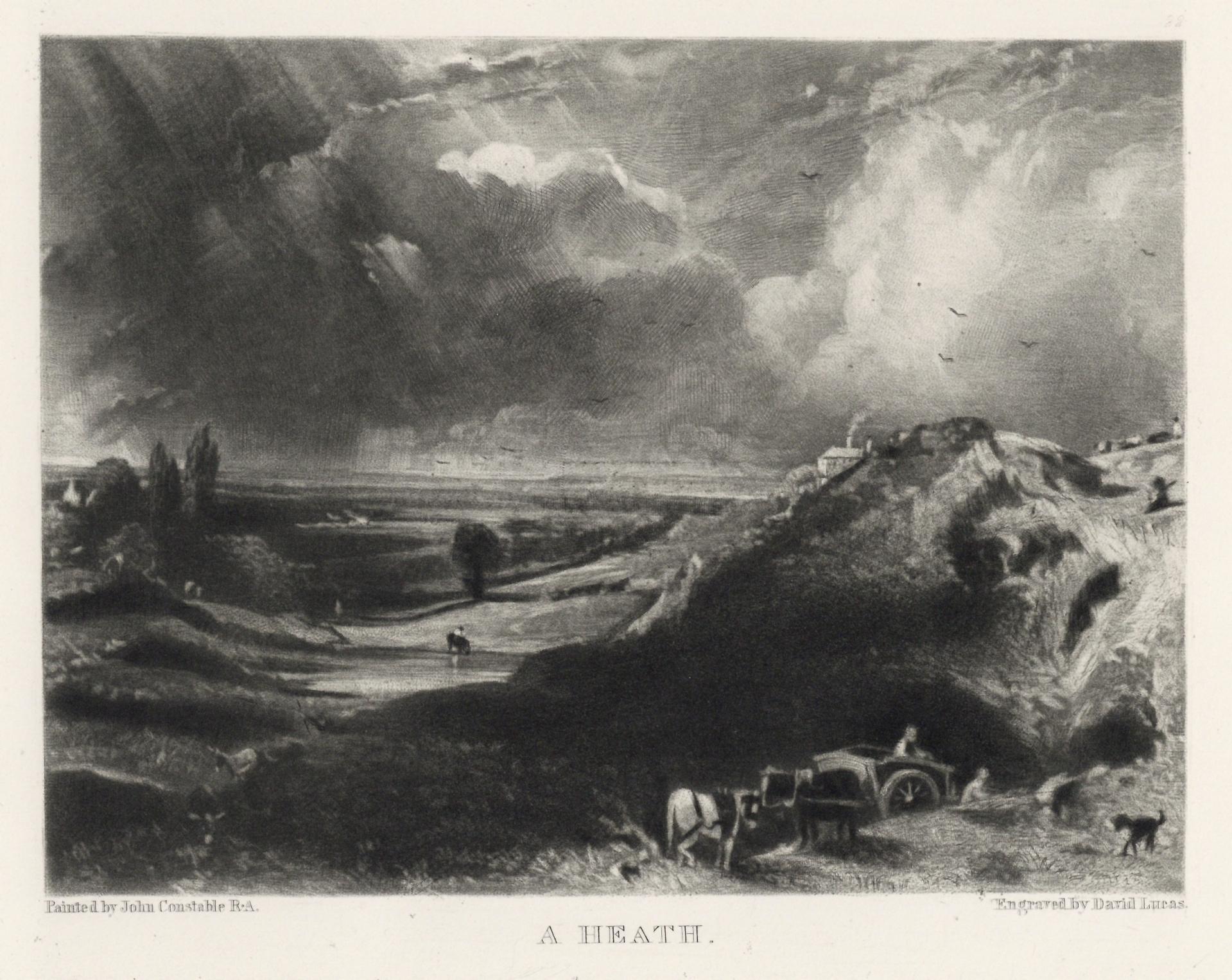 David Lucas Landscape Print - (after) John Constable mezzotint "A Heath"