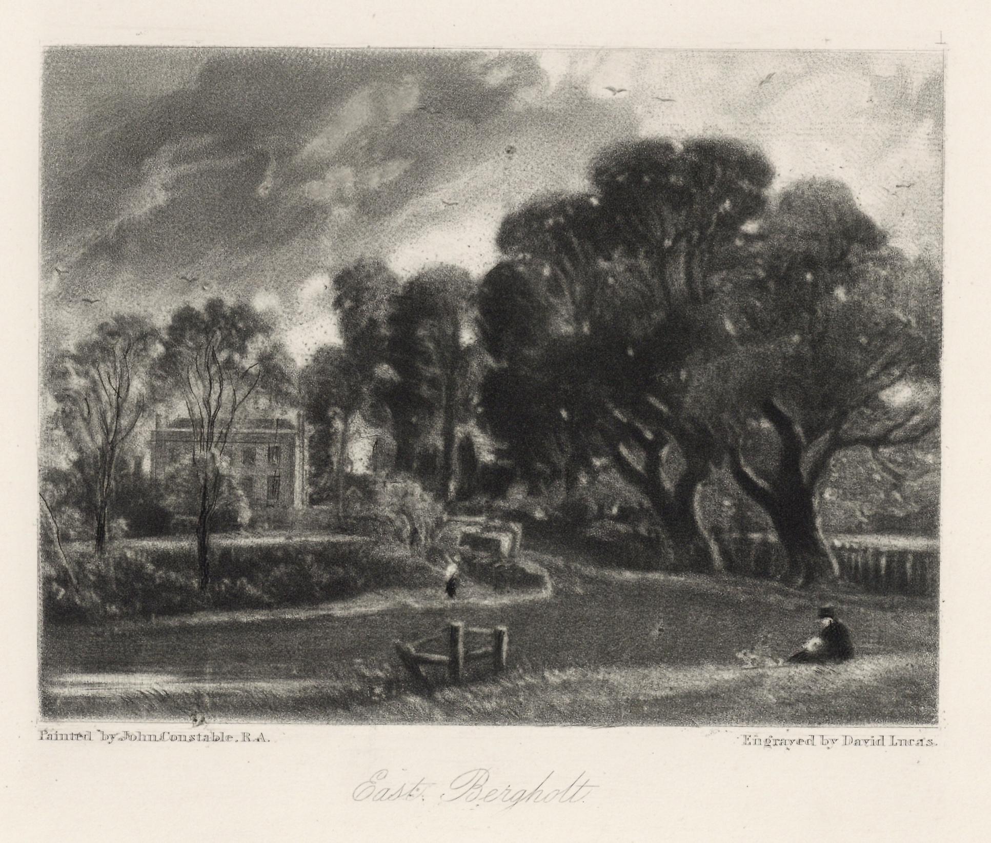 David Lucas Landscape Print - (after) John Constable mezzotint "East Bergholt"