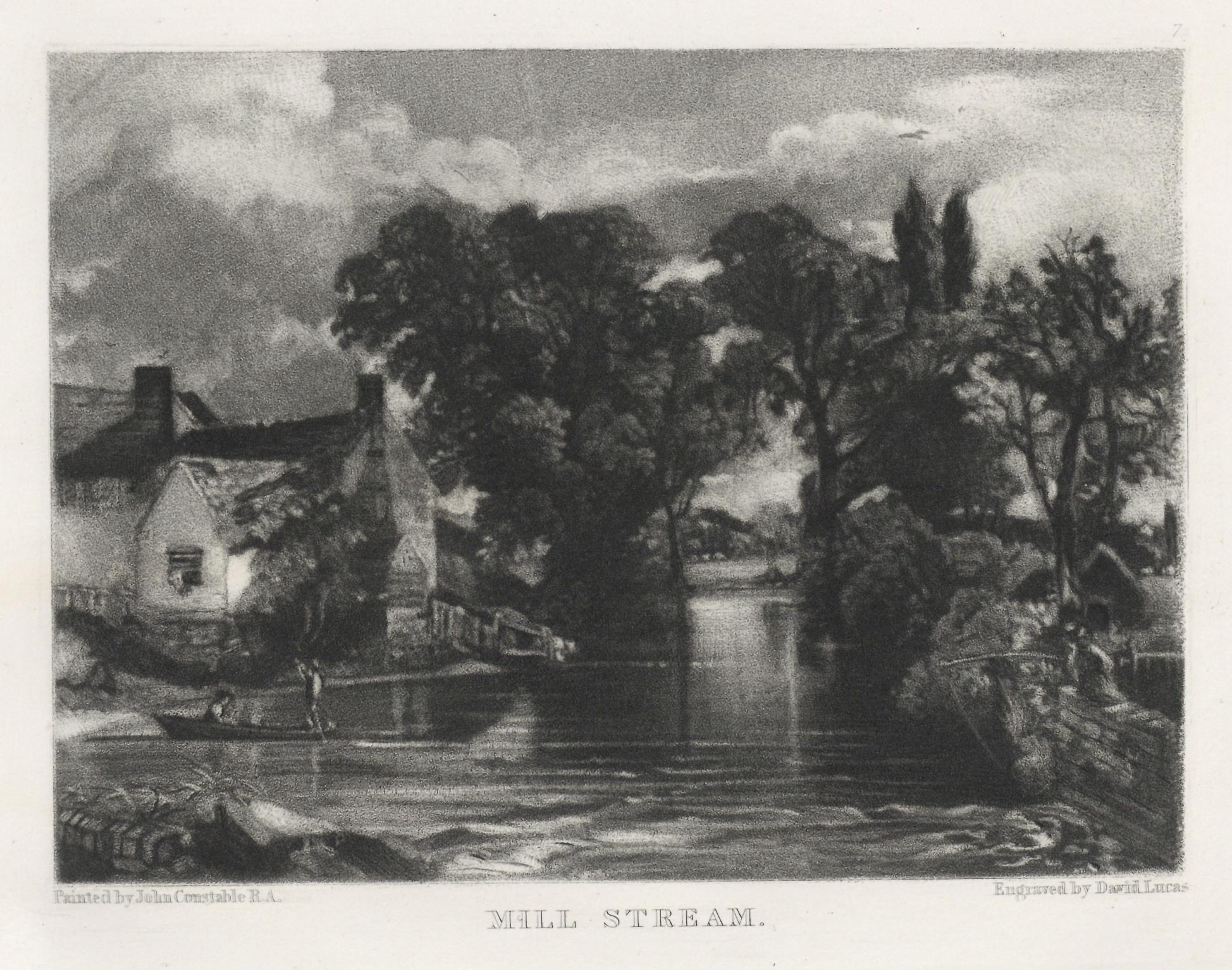 David Lucas Landscape Print - (after) John Constable mezzotint "Mill Stream"