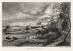 Antique (after) John Constable mezzotint "Summer Evening"
