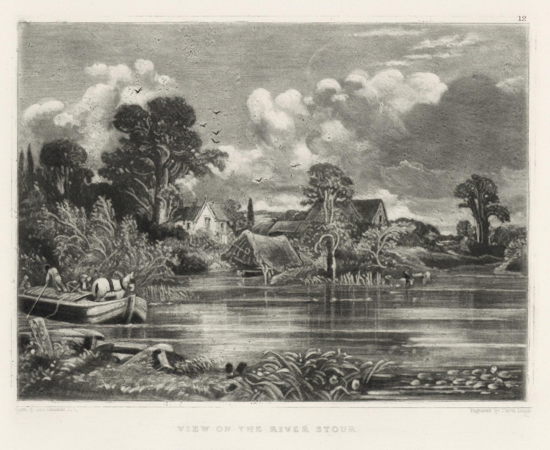 David Lucas Landscape Print - (after) John Constable mezzotint "View on the River Stour"