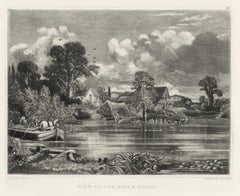 (d'après) John Constable mezzotint "View on the River Stour" (Vue sur la rivière Stour)