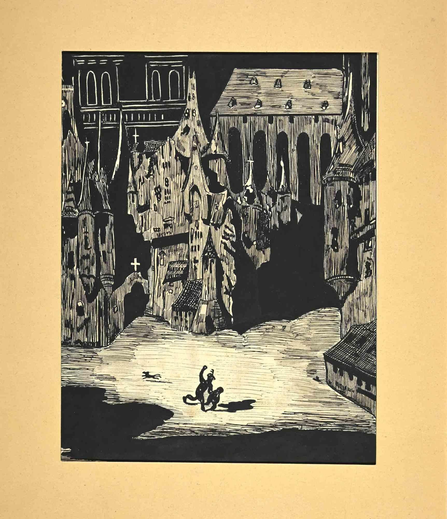 Castle in Night è una stampa realizzata da un artista anonimo nel XX secolo.

Xilografia su carta.

Buone condizioni.

Bellissima opera misteriosa raffigurata con tratti delicati.
