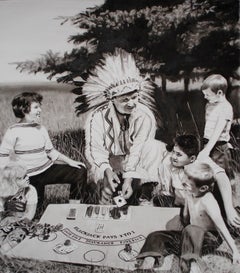 The House Always Wins - Black & White Figurative Oil Painting