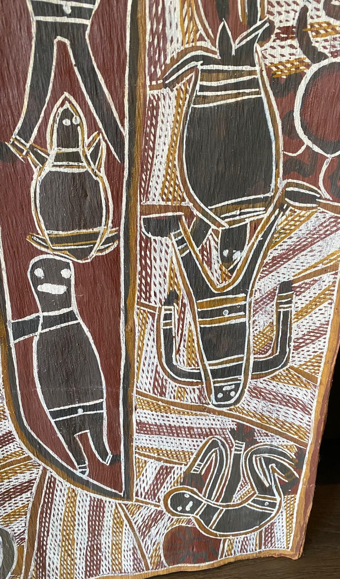 David Malangi Daymirringu Australische indigene Aborigine-Kunst Rindenmalerei im Angebot 3