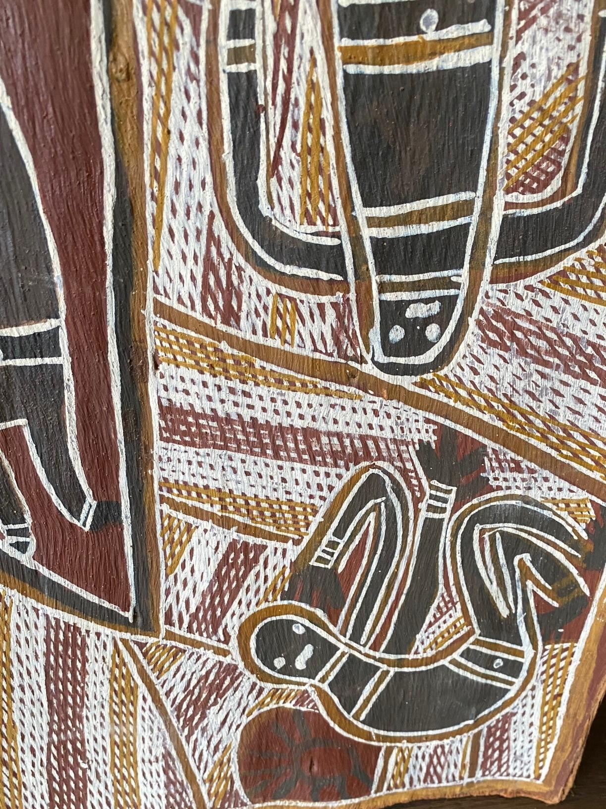 David Malangi Daymirringu Australische indigene Aborigine-Kunst Rindenmalerei im Angebot 4