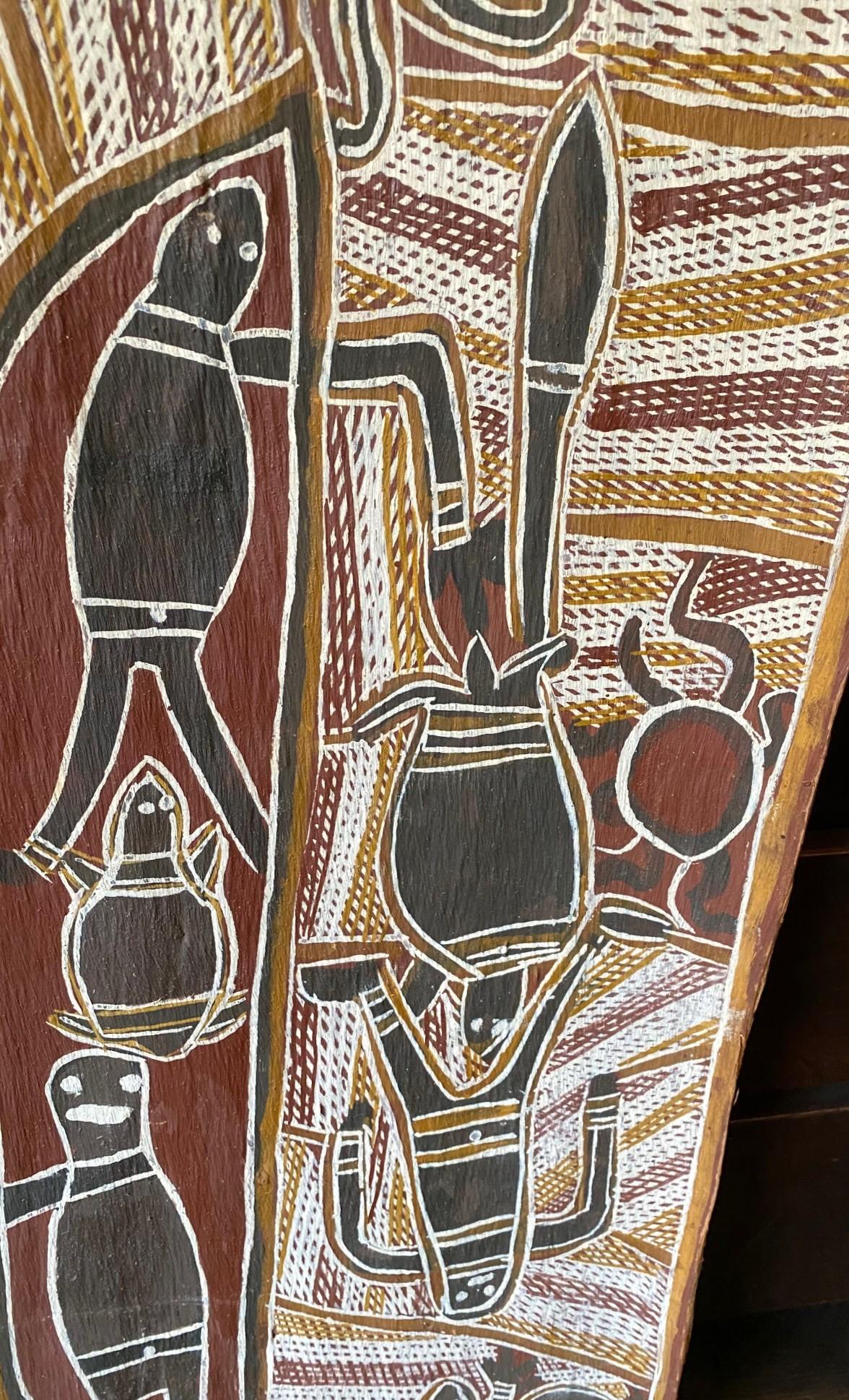 David Malangi Daymirringu Australische indigene Aborigine-Kunst Rindenmalerei im Angebot 6