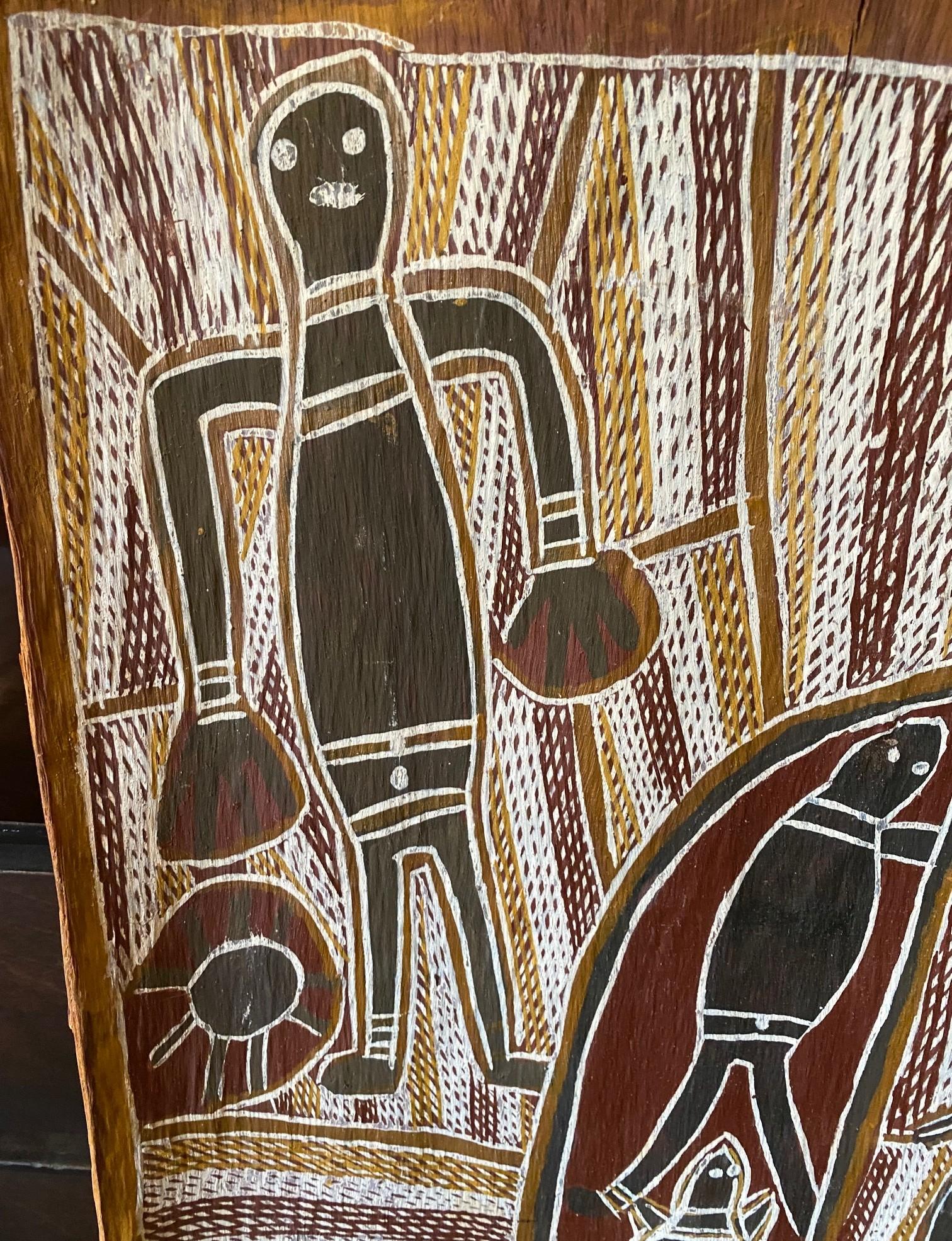 David Malangi Daymirringu Australische indigene Aborigine-Kunst Rindenmalerei im Angebot 2