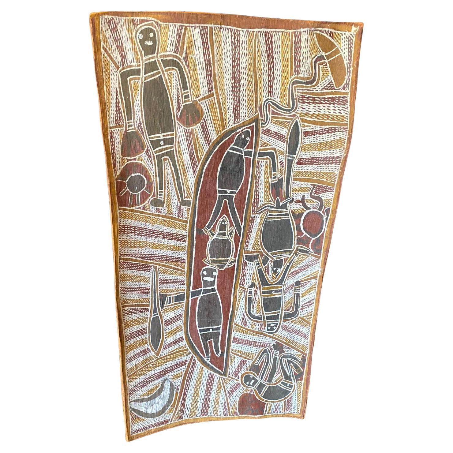 David Malangi Daymirringu Australische indigene Aborigine-Kunst Rindenmalerei