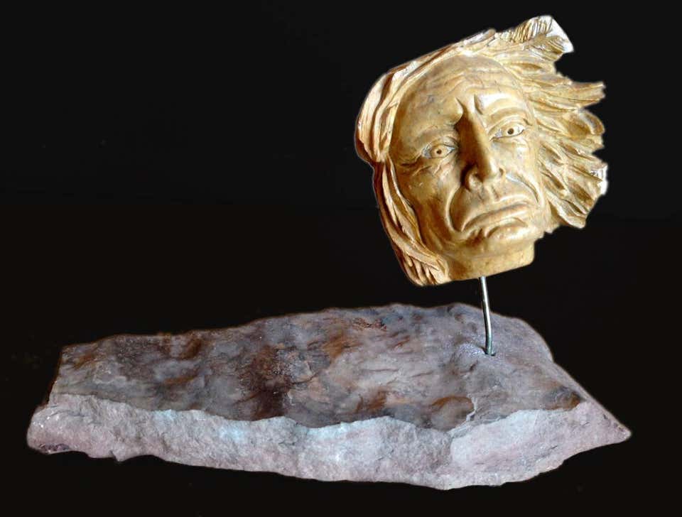 David Maracle - Totem Head; David R. Maracle; carved mountain talc ...