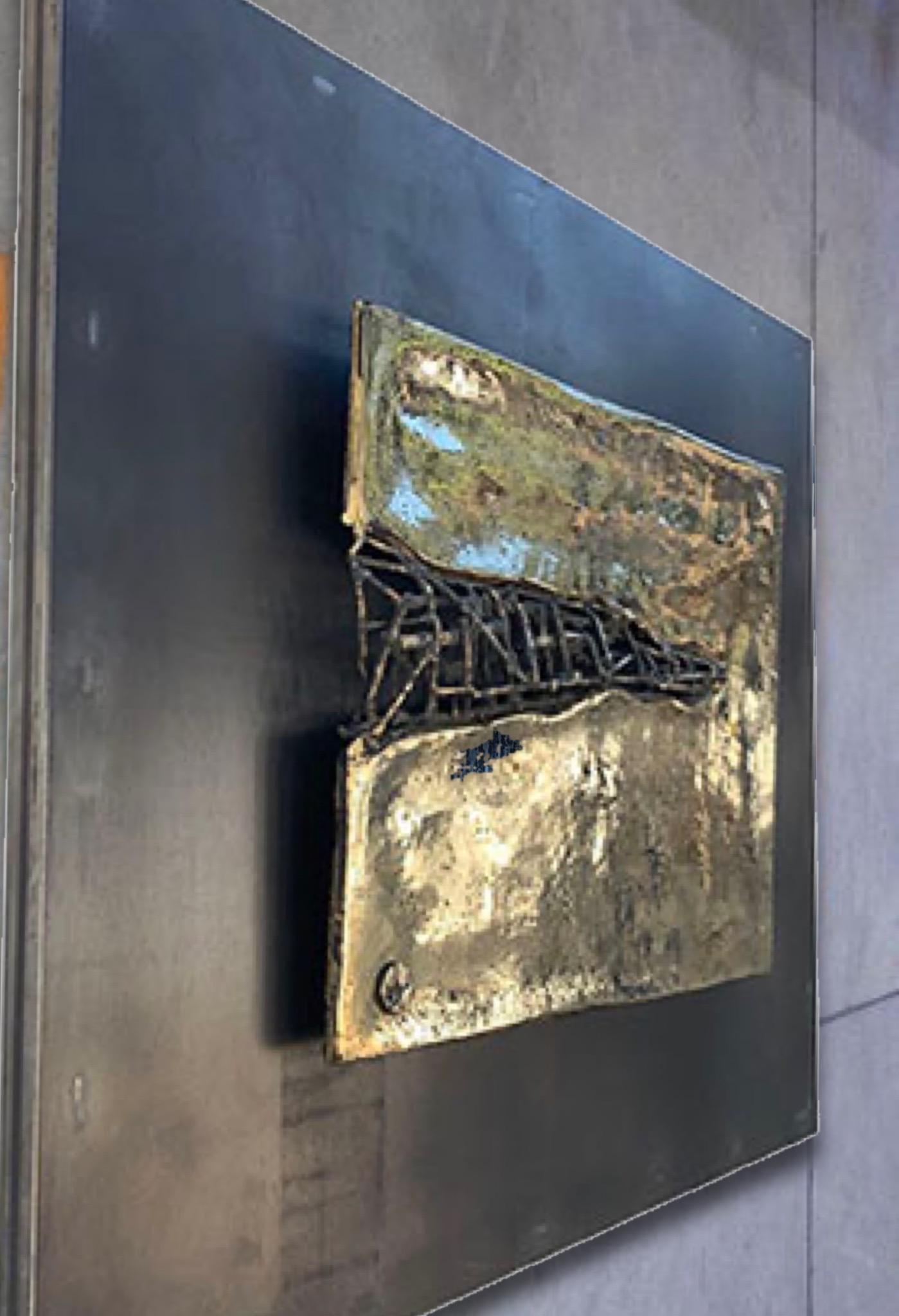 David Marshall Moderne abstrakte Skulptur „Horizontal Infill“ Außen-Metall