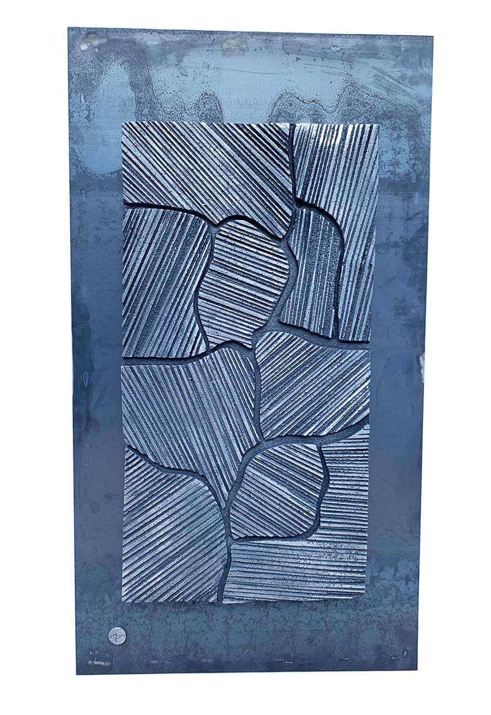 David Marshall: Moderne abstrakte Wandskulptur aus Aluminium und Stahl für den Außenbereich im Angebot 2
