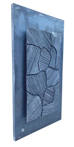 Mural Modern Wall mounted Sculpture Sandcast Aluminium and Steel Made in Spain