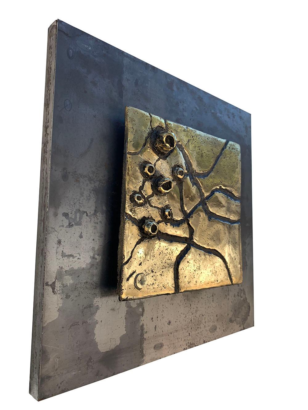 Sculpture Abstract Outdoor Mural Steel Brass 