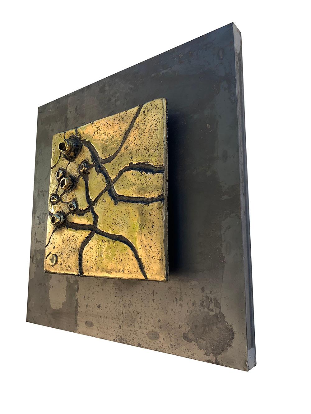 Sculpture Abstract Outdoor Mural Steel Brass 