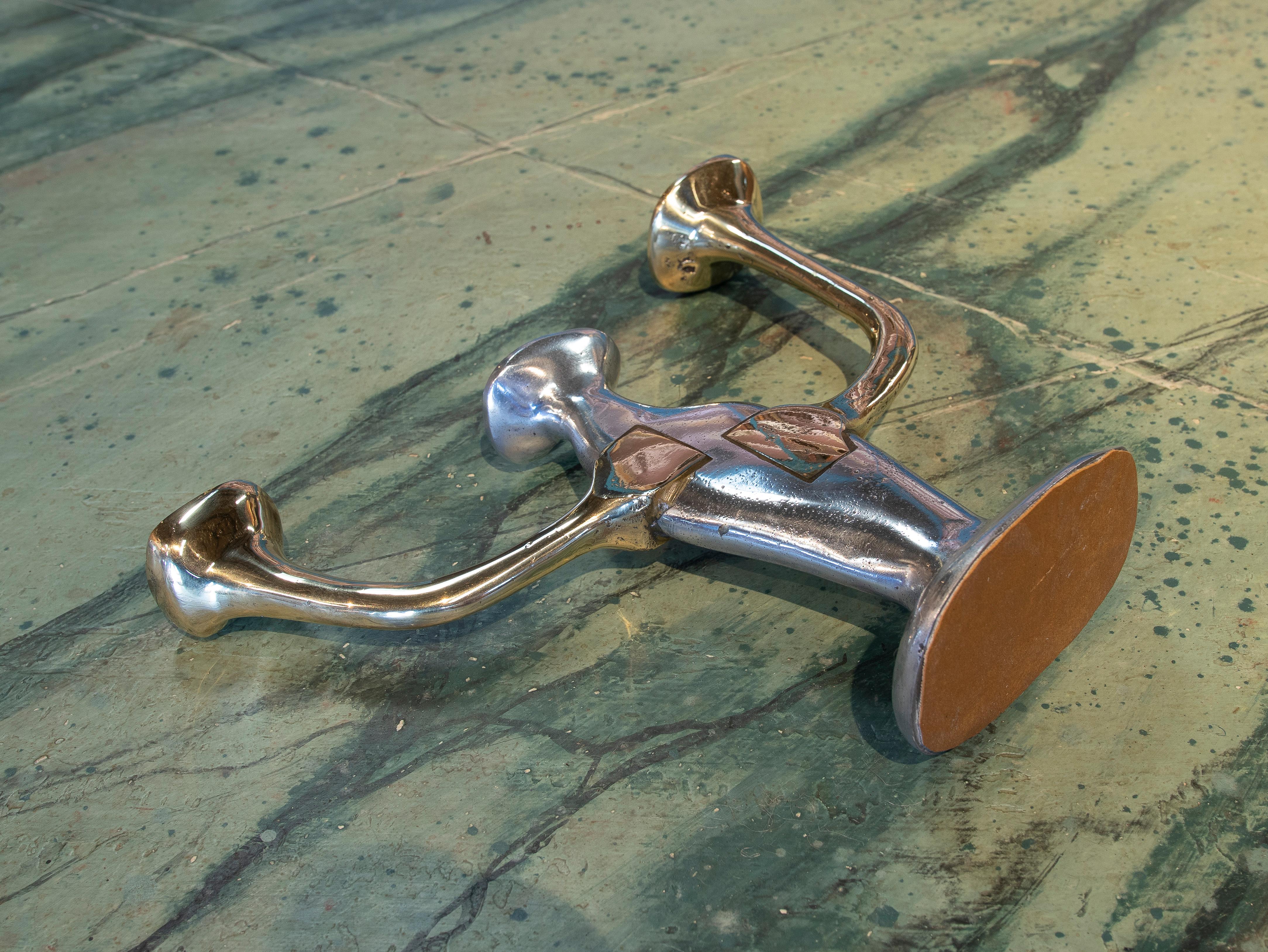 David Marshall, 1980s 2-Tone Gilt Bronze Designer 3-Arm Candelabra For Sale 6